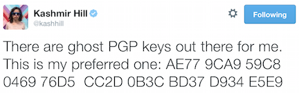 A journalist publishing her public key