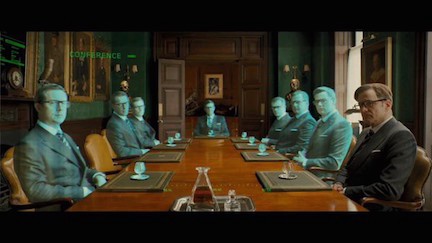 Augmented reality teleconference (from The Kingsman)