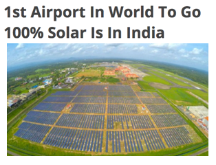 Airport in Kochi, India (source: Clean Technica)